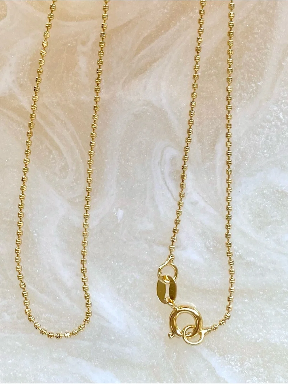 Gold Beaded Chain Necklace